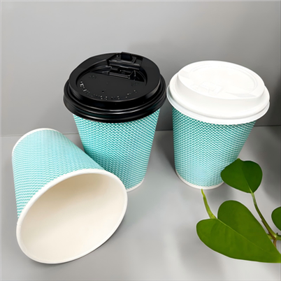 10oz bylgjupappír heitur bolli - Vistvæn-vingjarnlegur og einangraður fyrir kaffi og te Ø90